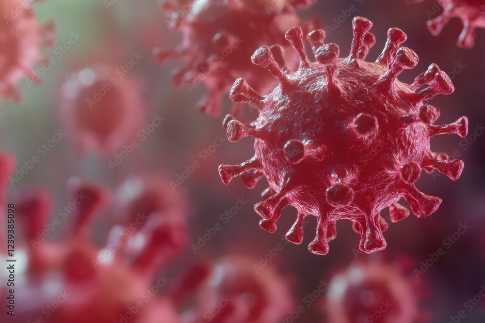 Leinwandbilder exploring the structure of respiratory virus infection in a 3d illustration of lung disease developm