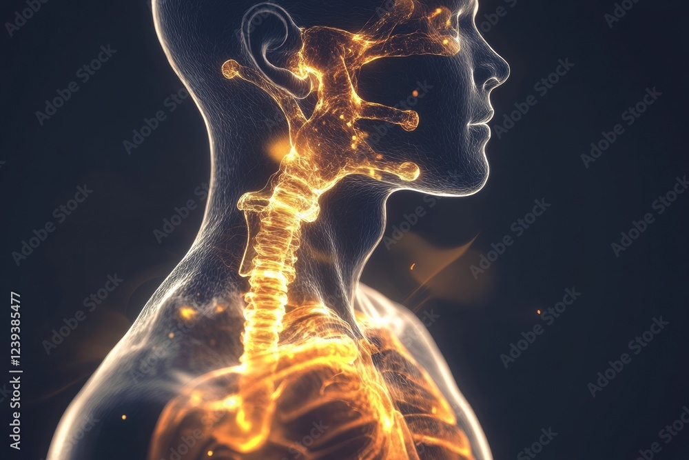 Poster exploration of the respiratory system affected by infectious viruses in a 3d medical illustration. g