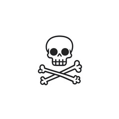 Isolated Skull and Crossbones Icon, Danger Symbol
