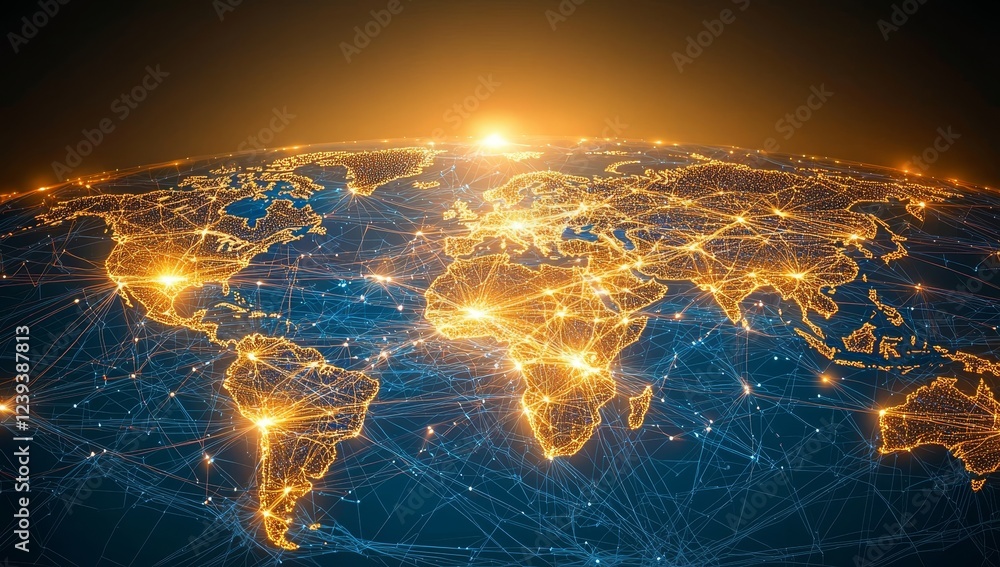 Poster using stock technology, a miniature cityscape is enhanced with cinematic coloring, featuring high-te
