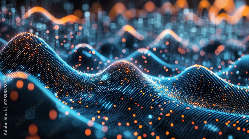 Aufkleber background of technology and digital data, abstract data analysis, access to digital information, 3d
