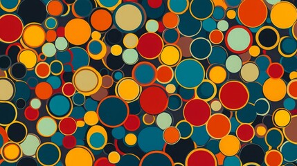 A repeating pattern of seamless circles.