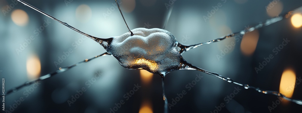 Poster neurons and the nervous system. background featuring nerve cells with space for text (3d microbiolog