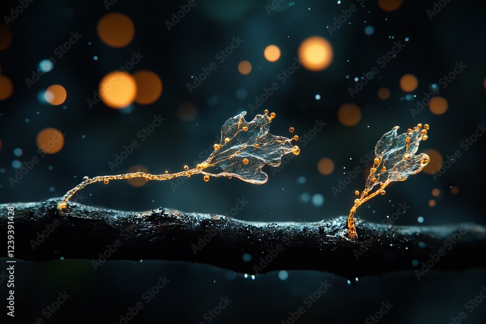 Poster a 3d rendering of two neurons and a synapse exchanging electrical and chemical signals