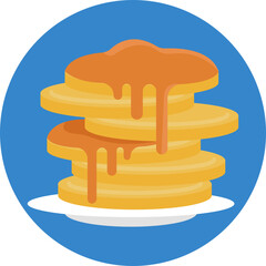 A stack of fluffy pancakes with syrup, a popular breakfast dish in Canada.
