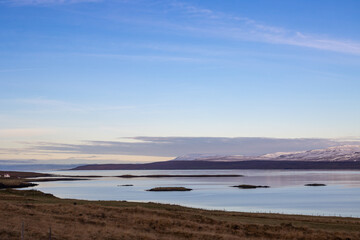 Fototapeta premium Fjord of Atlantic ocean and mountains, Iceland