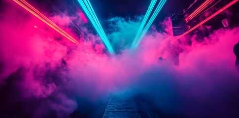 Electrifying concert photography comes alive as stage fog meets laser lights; stunning visuals await