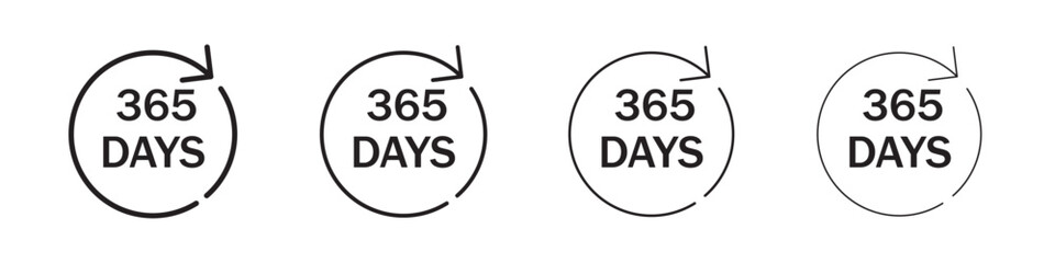 365 day Icon Flat illustration sign