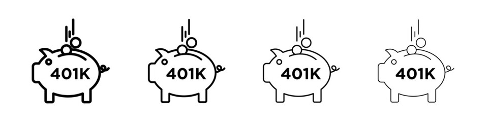 401k retirement savings icon Flat illustration sign