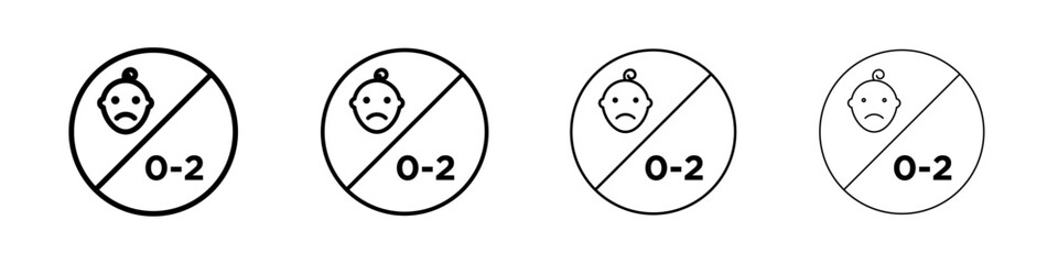 Age restriction sign for child icon Flat illustration sign