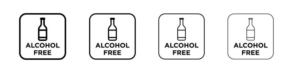 Alcohol free icon Flat illustration sign