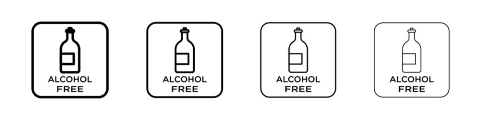 Alcohol free icon Flat illustration sign