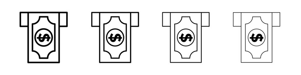 ATM cash icon Flat illustration sign