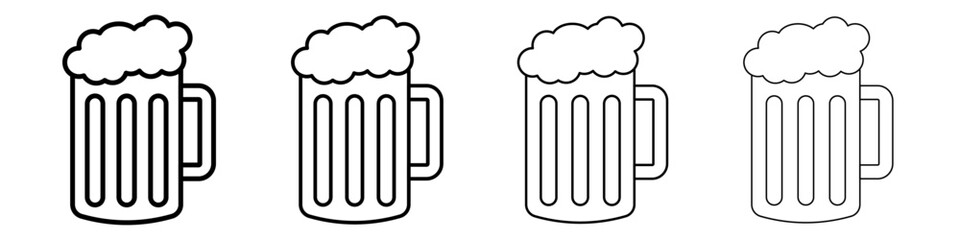 Beer mug icon Flat illustration sign
