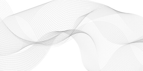 White and gray digital future technology concept wave and curve line background.

