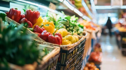 Fresh produce in a market basket