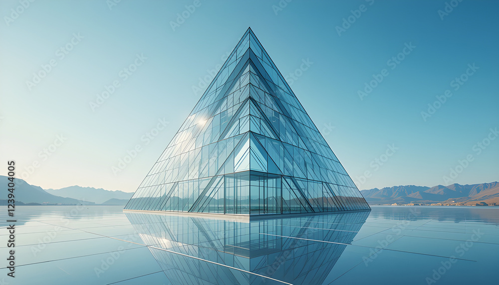 Aufkleber creative abstract architectural forms with geometric patterns. modern design featuring glass structu