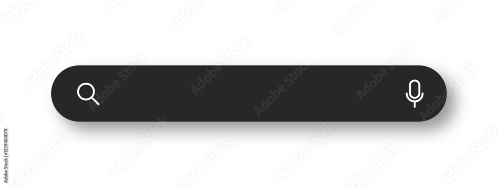 Poster search here. search bar for ui. search bar vector icons in flat design. search boxes with shadow on 