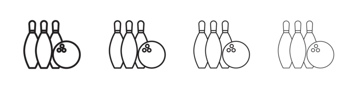 Bowling icon Flat illustration sign