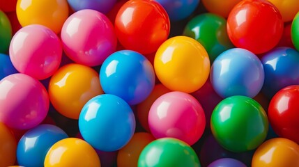 Playful arrangement of colorful plastic balls