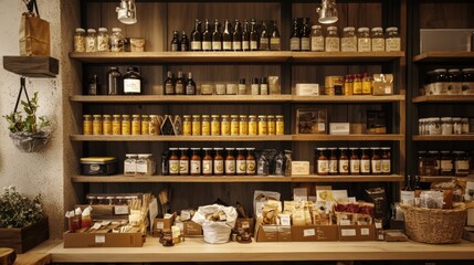 Obraz premium Well-stocked shelves with organic products