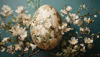 Elegant Floral Easter Egg Background