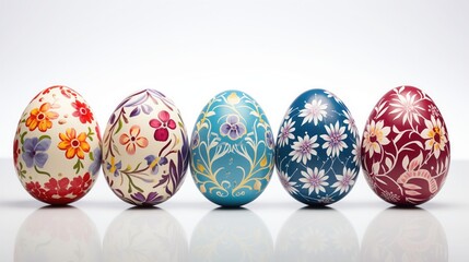 Beautifully decorated Easter eggs featuring floral patterns for festive celebration