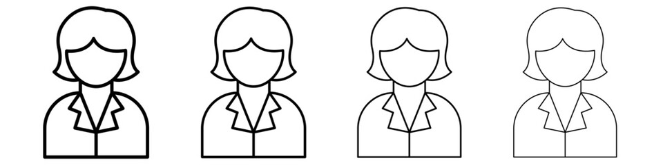 Business women icon Flat illustration sign