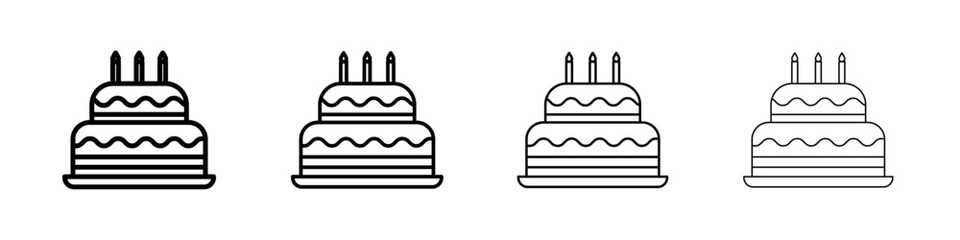 Cake icon Flat illustration sign