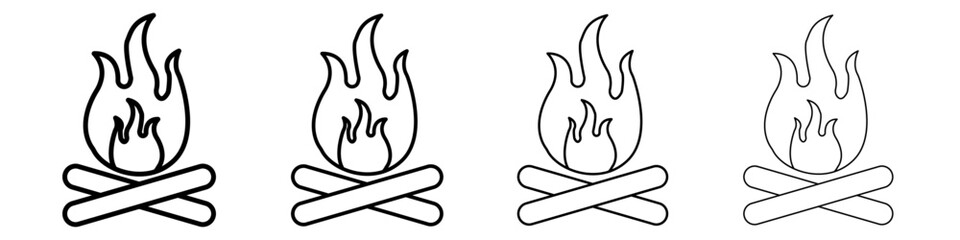 Campfire icon Flat illustration sign