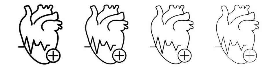 Cardiology icon linear logo isolated