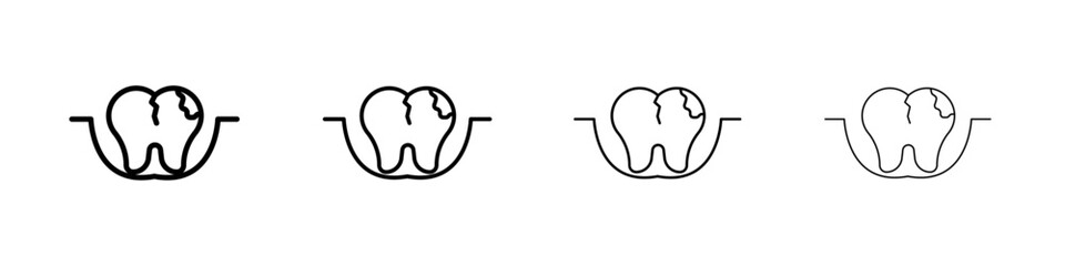 Cavities icon linear logo isolated