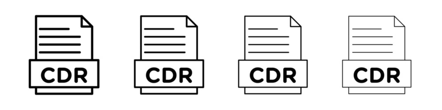 CDR File Document Icon linear logo isolated