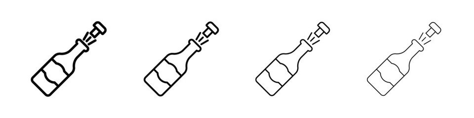 Champagne bottle icon linear logo isolated