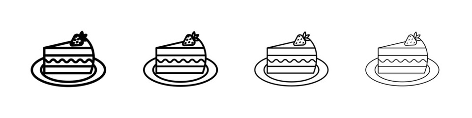 Cheesecake icon linear logo isolated