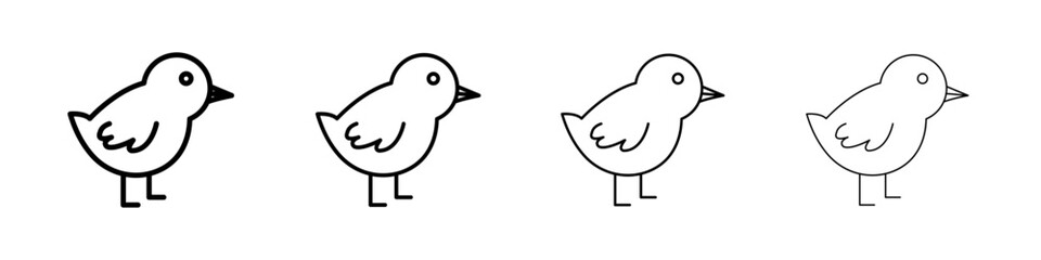 Chick icon linear logo isolated