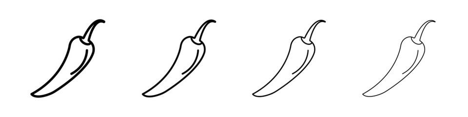 Chilli pepper icon linear logo isolated