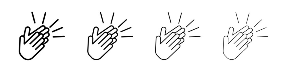 Clapping hand icon linear logo isolated