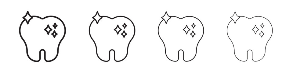 clean tooth icon linear logo isolated