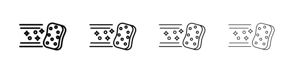 Cleaning sponge icon linear logo isolated
