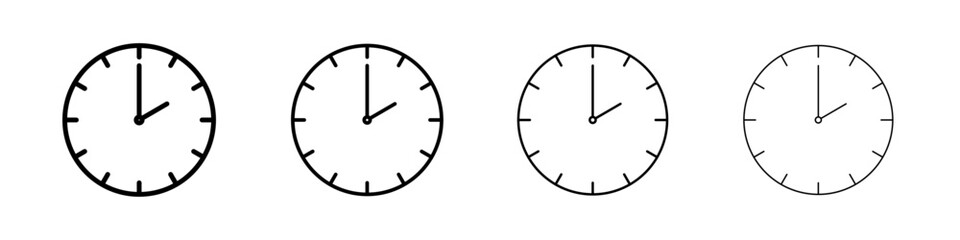 Clock two icon linear logo isolated