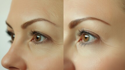 Fototapeta premium Comparison of skin texture before and after treatment for aging