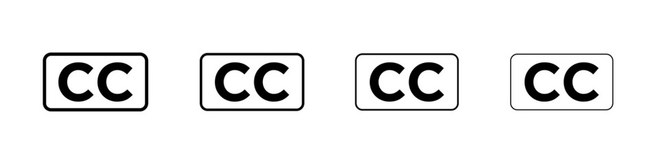 Closed caption icon linear logo isolated