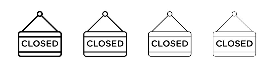 Closed Sign Icon linear logo isolated