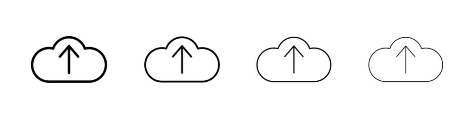 cloud upload icon linear logo isolated