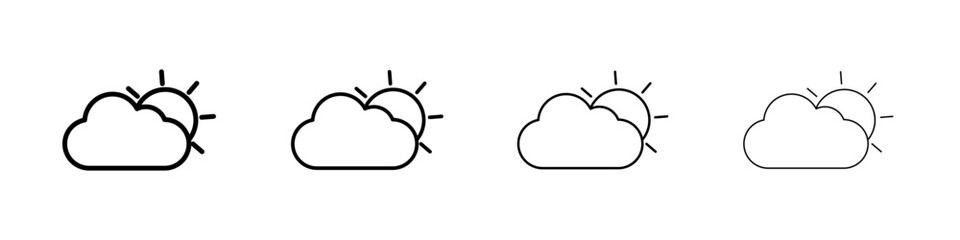 Cloudy Day icon linear logo isolated