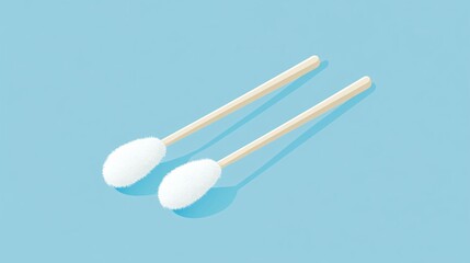 Cartoon Image of a Funny Cotton Bud Character as a Mechanic with Tools