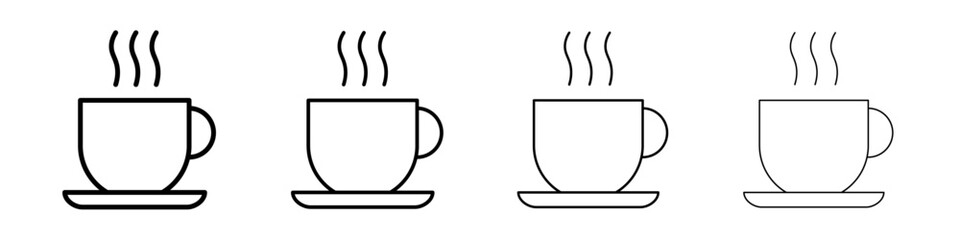 Coffee cup icon linear logo isolated