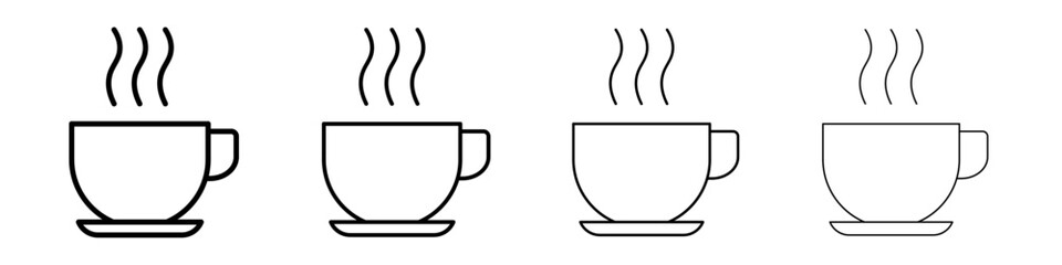 coffee cup icon linear logo isolated