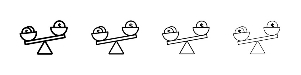 Compare price icon linear logo isolated